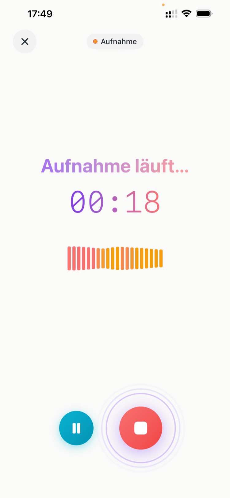 Vox2Doc App — Aufnahme eines Kundengesprächs